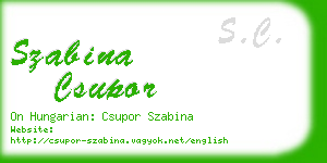 szabina csupor business card